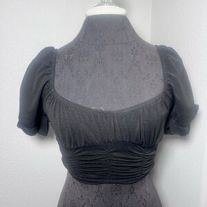 Princess Polly Puff Sleeve Ruched Crop Top Size 4